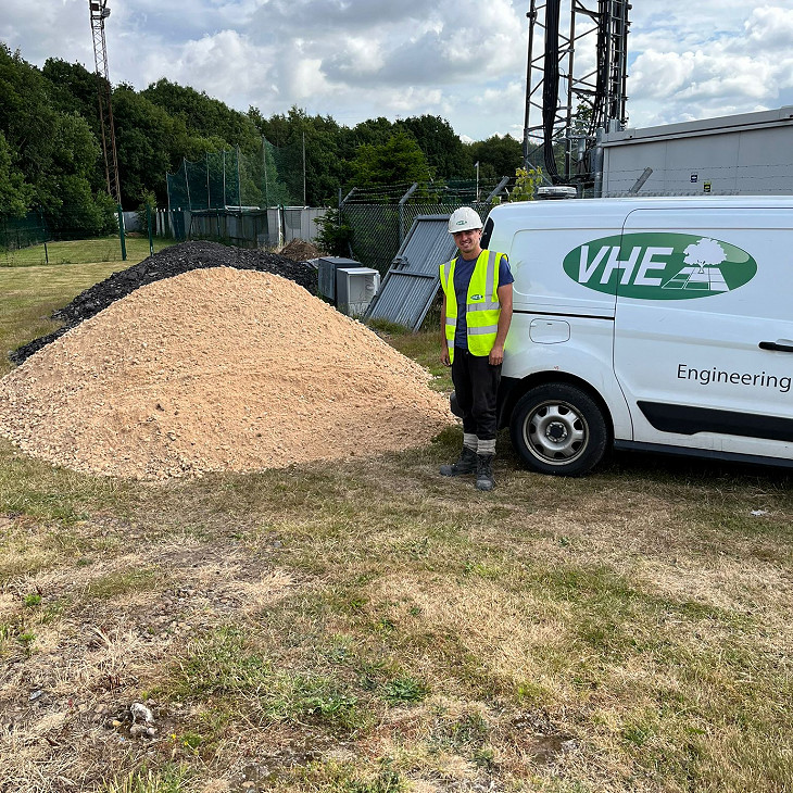 Rossington team assist local football team with material for a new car park