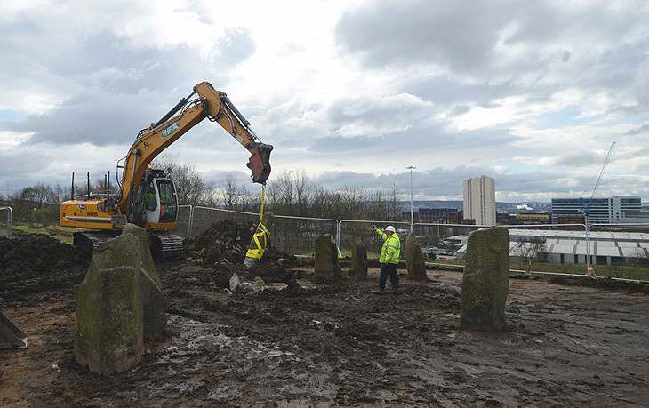 Glasgow's Stone Circle is removed as part of the Sighthill Project