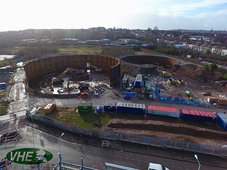 VHE secure Gasholder Demolition project in Birkenhead